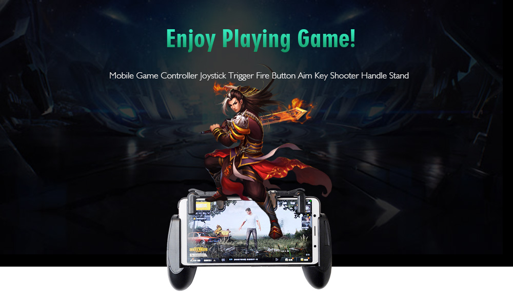 Mobile Game Controller Joystick Trigger Fire Button Aim Key Shooter Handle Stand