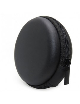 Black bluetooth handsfree headset Case - Clamshell Style with Zipper Enclosure Inner Pocket and Dura