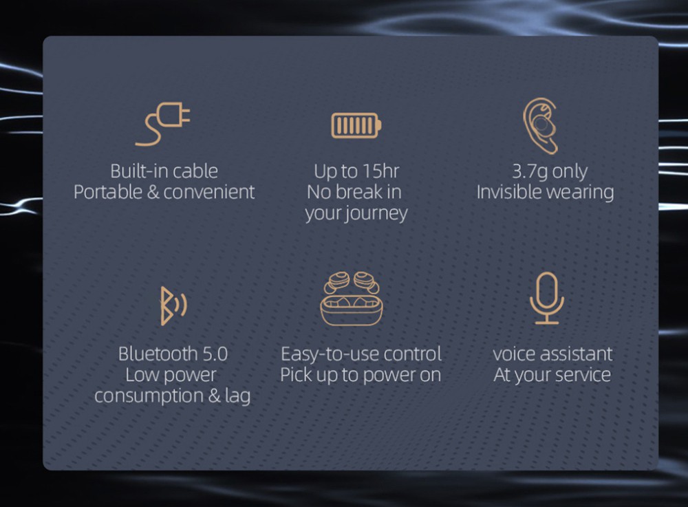 Haylou GT2 TWS True Wireless Bluetooth 5.0 Earphone Mini Portable Stereo Binaural Earbuds - Black