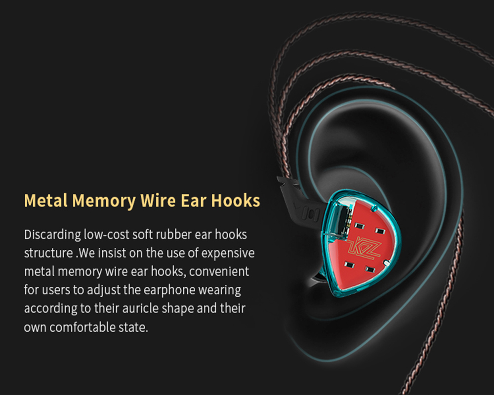 KZ ES4 HiFi Hybrid In-ear Earphone Wired Earbuds 