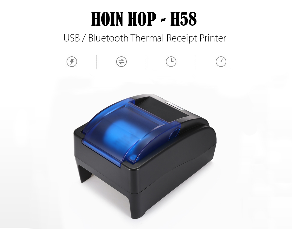 HOIN HOP - H58 USB / Bluetooth Thermal Cash Receipt Printer POS Printing Instrument