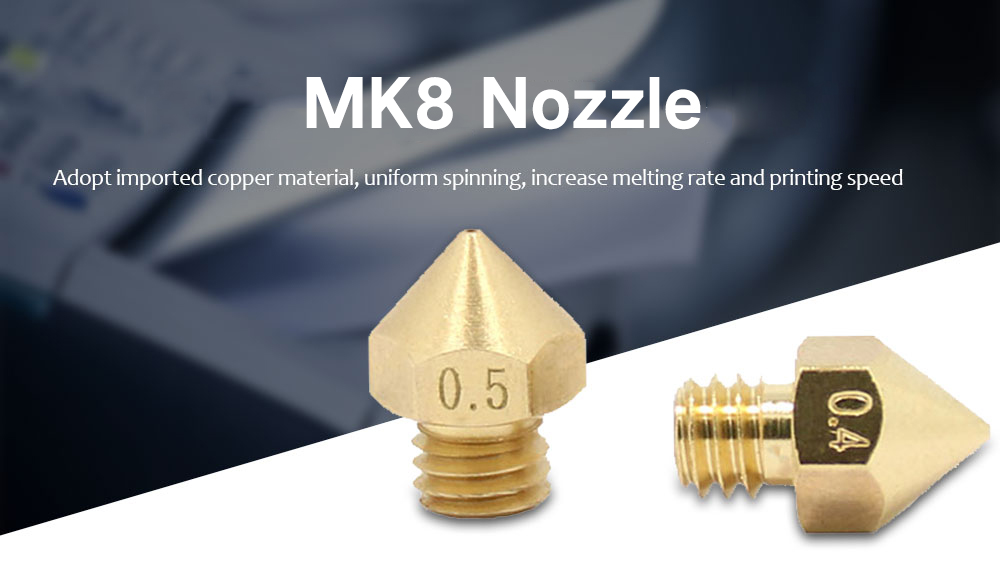 MK8 Nozzle for Creality 3D Anet Alfawise JGAURORA Tronxy Geeetech TEVO Printer 1pc
